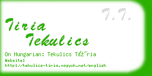 tiria tekulics business card